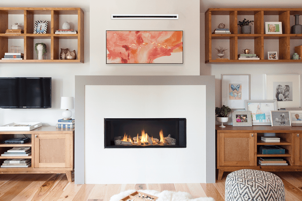 L1 Linear Series with Driftwood, 1 inch surround and the HeatShift System