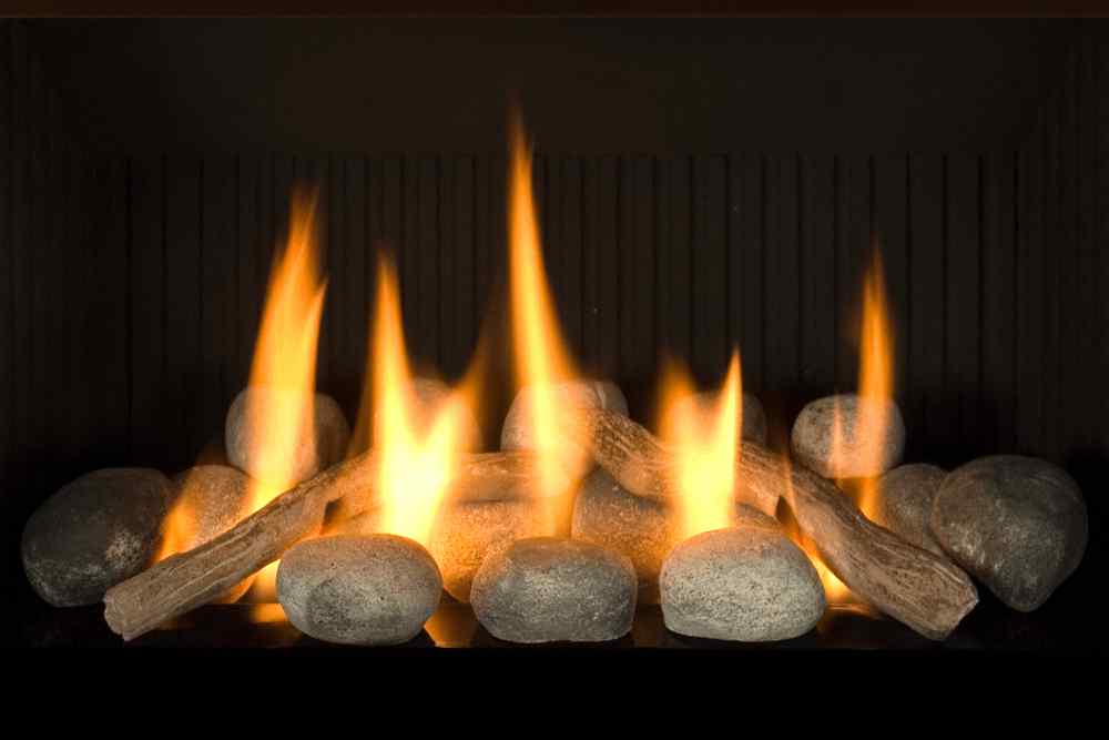 H4 Gas Fireplace Rocks with Decorative Rock Kit