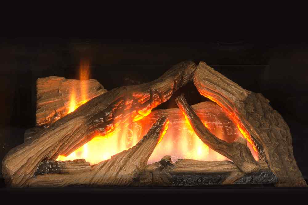 H4 Gas Fireplace Traditional Logs