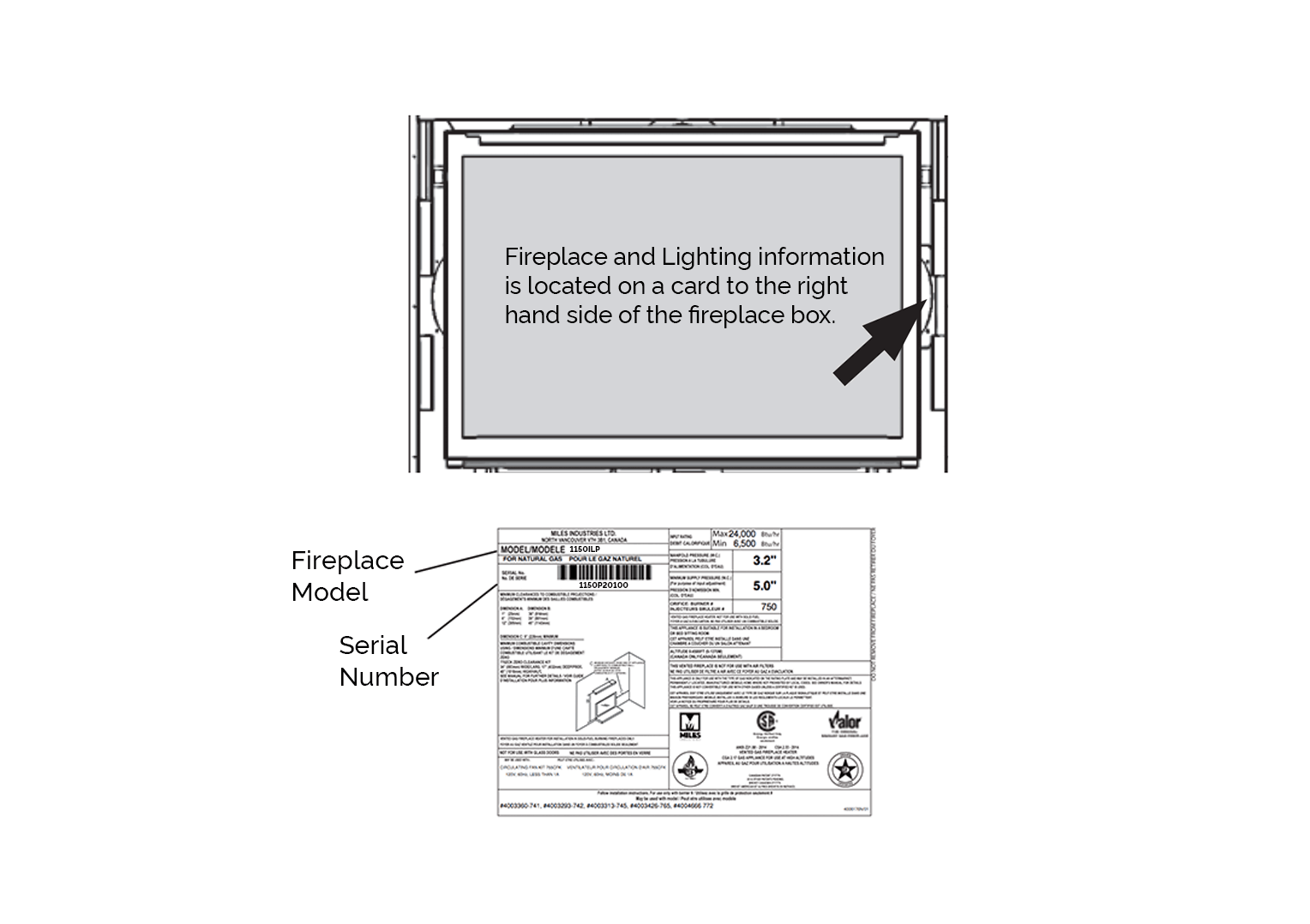 Fireplace Serial Number Location