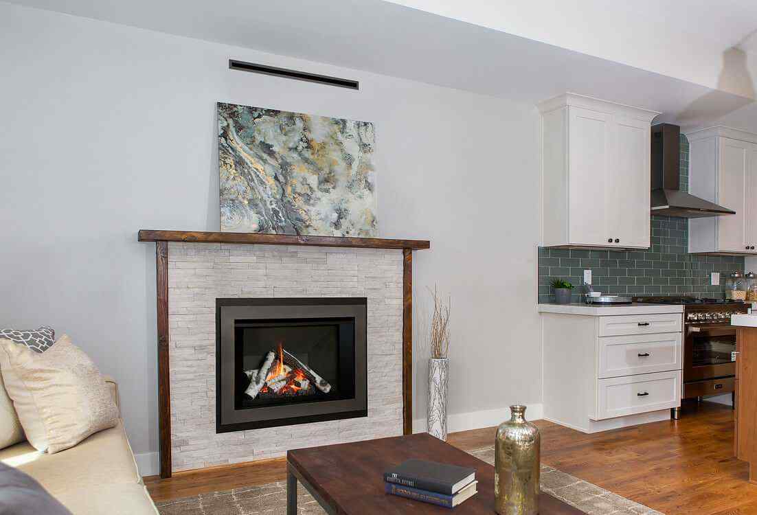 Valor H3 gas fireplace with HeatShift