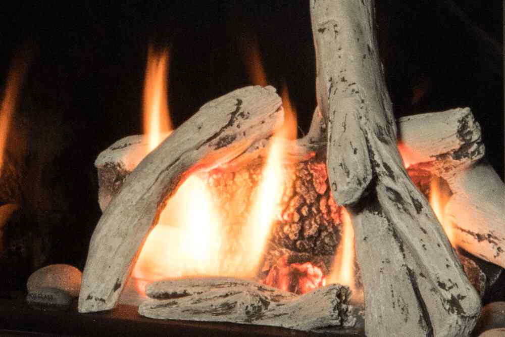 Portrait Gas Fireplace Driftwood