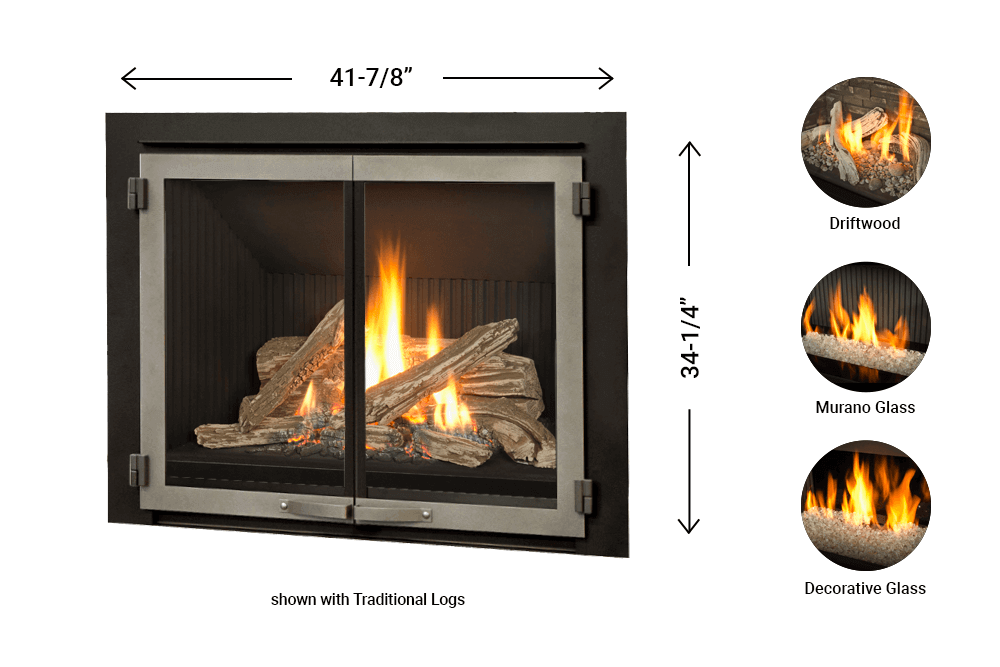  H5 Gas Fireplace - 1149 Edgemont Double Doors dimension