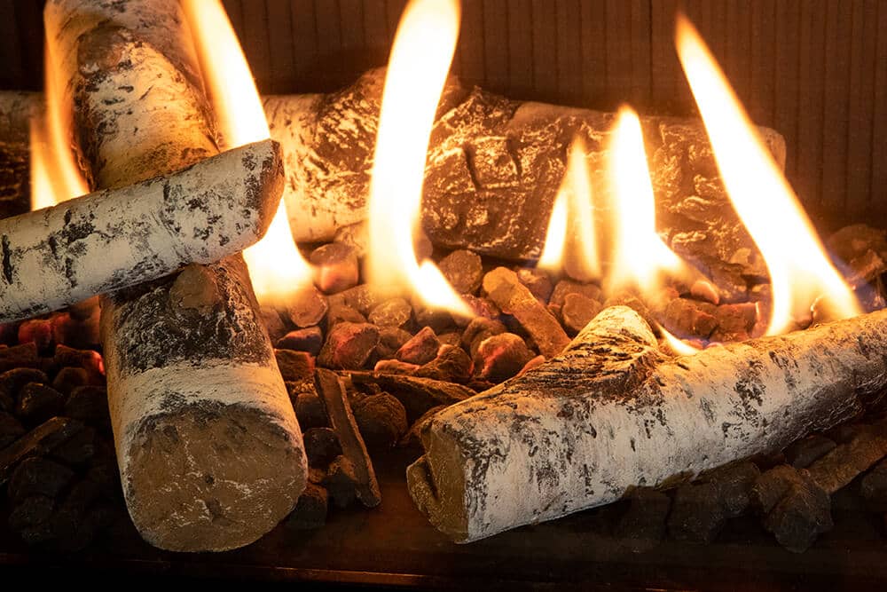 Valor LX2 Linear Gas Fireplace Birch Logs
