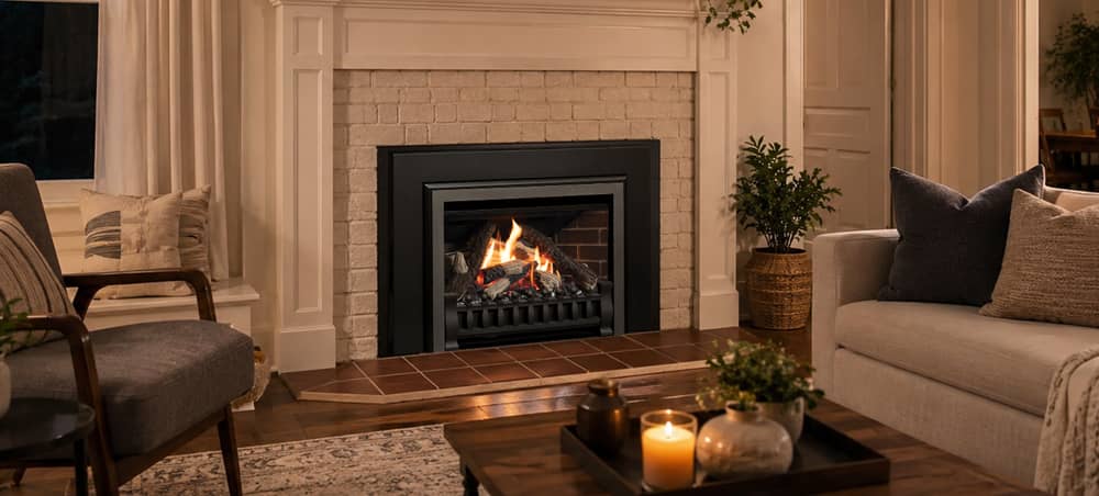 Convert a wood fireplace to gas: inserts, logs and cost