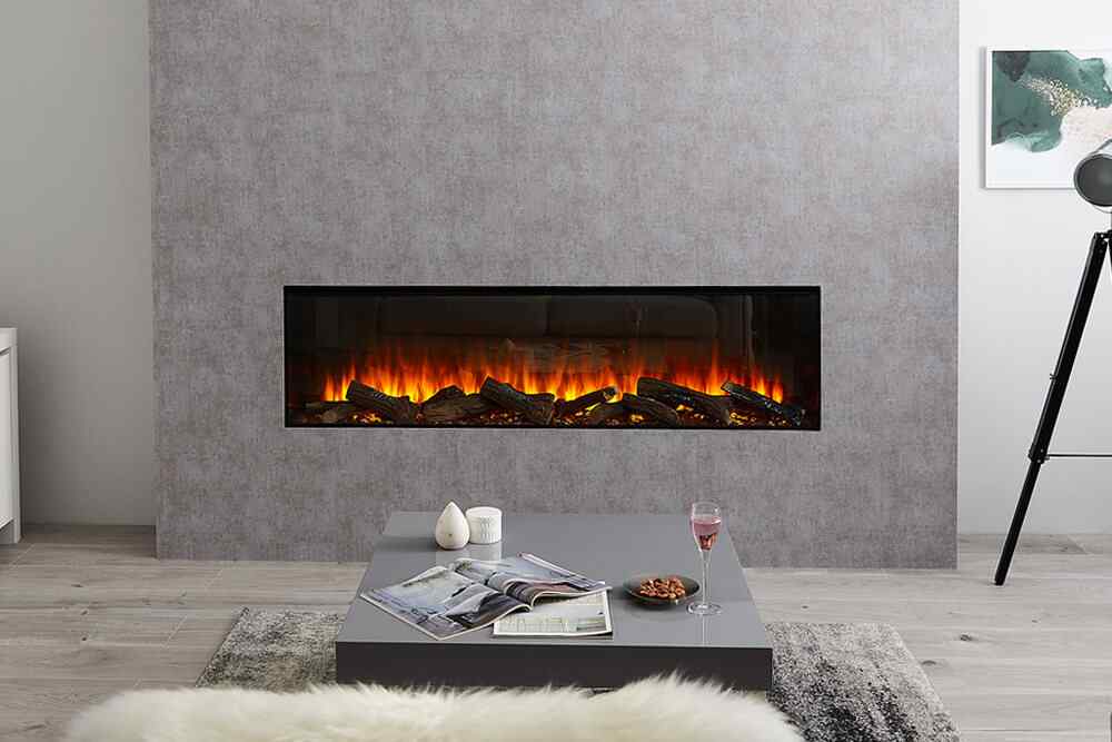 Chimenea eléctrica montable en pared fabricada en cristal New Forest 2400  British Fires