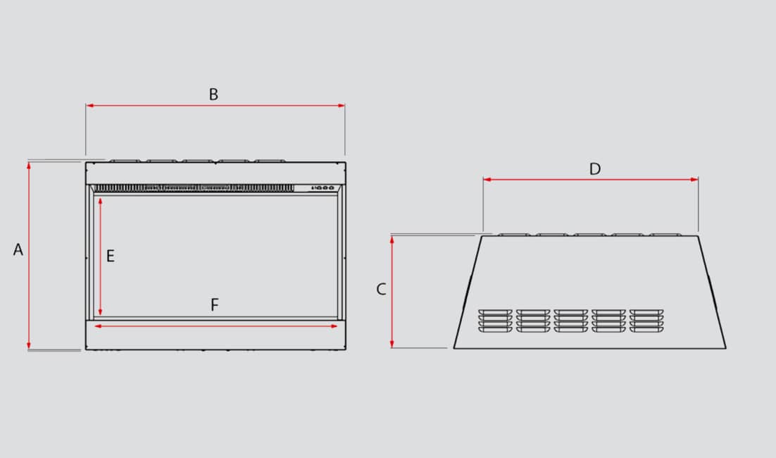 GE4 Electric Insert Product Dimensions