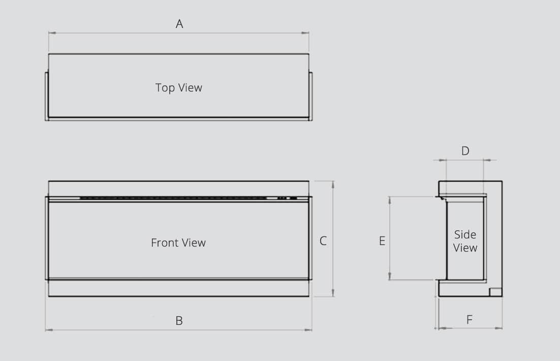 Electric Fireplace Product Dimensions