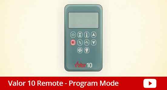 Valor 10 Remote Control Program Mode