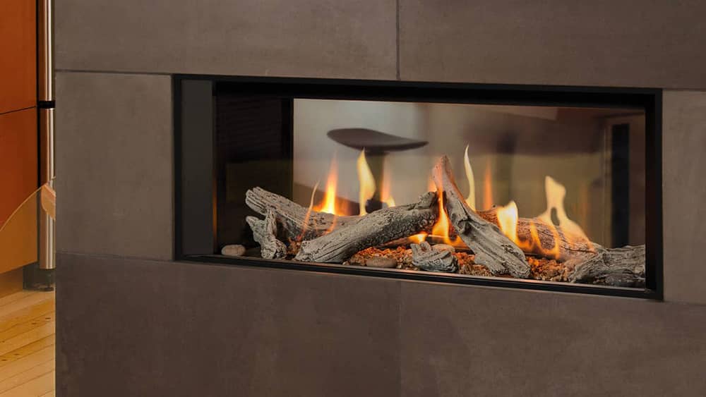 double-sided gas fireplace