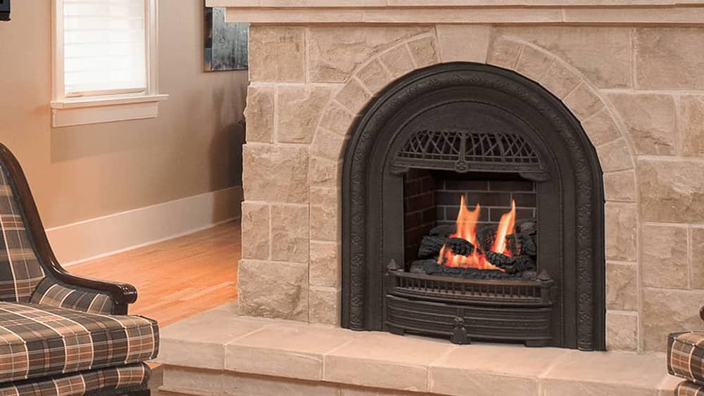 traditional gas fireplace